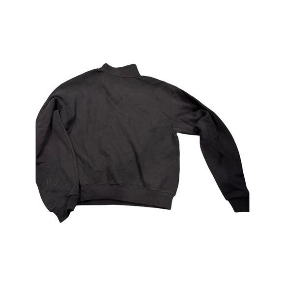 Skims NWT Cotton Fleece Classic Quarter Zip Pullover in Onyx XS RARE - Picture 3 of 4